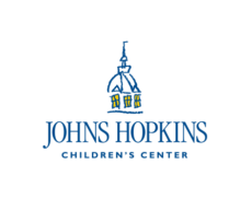 A blue and yellow logo for johns hopkins university.