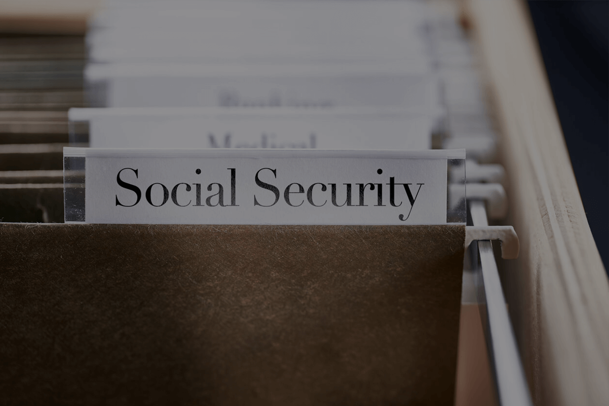 A file folder with social security on it.