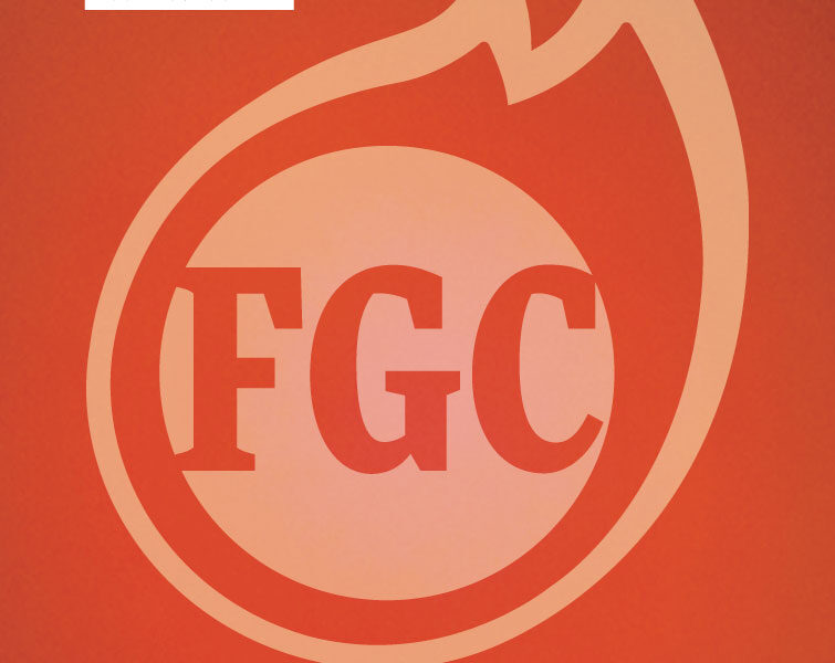 A red and white logo with the words fgc 2 0 2 1 honoree.