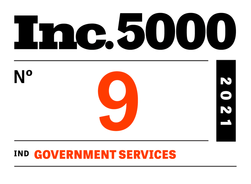 A picture of the inc. 5 0 0 0 logo with 9 government services written underneath it