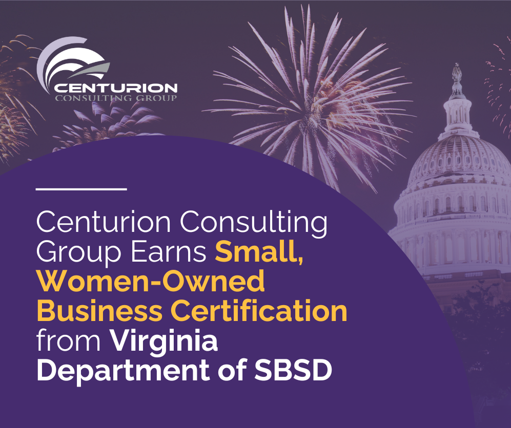 Centurion Consulting Group Earns Small, Women-Owned Business Certification from Virginia Department of SBSD